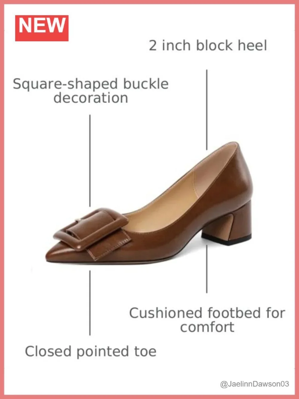 Women's 2 Inch Chunky Block Heels, Pointed Toe Patent Leather Office Pumps